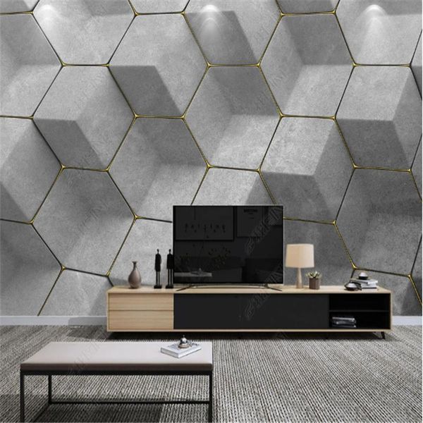 

wallpapers nordic three-dimensional gray mural geometric wallpaper for living room sofa tv background wall paper home decor papel de parede