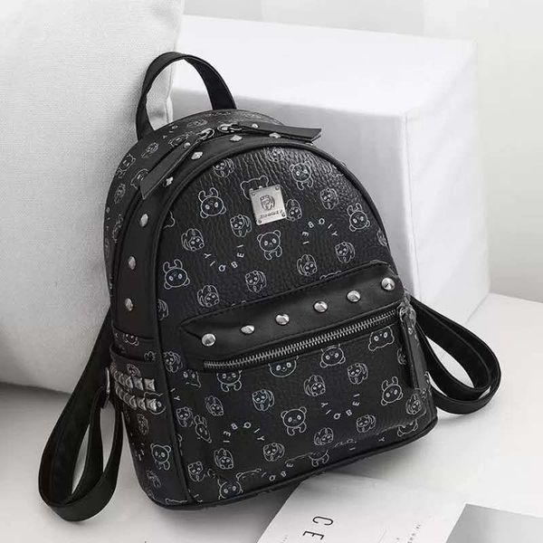 

backpack school bag satchel removable shoulder strap cowhide leather fashion letter pattern string brown high quality