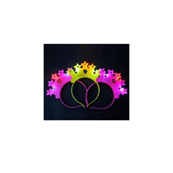 

5pc/lot christmas led flashing glow headband women girls crown heart light up hairbands hair accessories glow party jllvov, Blue;red