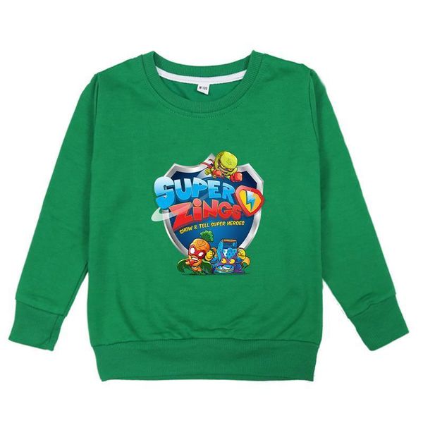 

casual o-neck kids game super zings sweatshirts cartoon printed child hoodie superzings sportswear baby boys girls pullover gift, Black