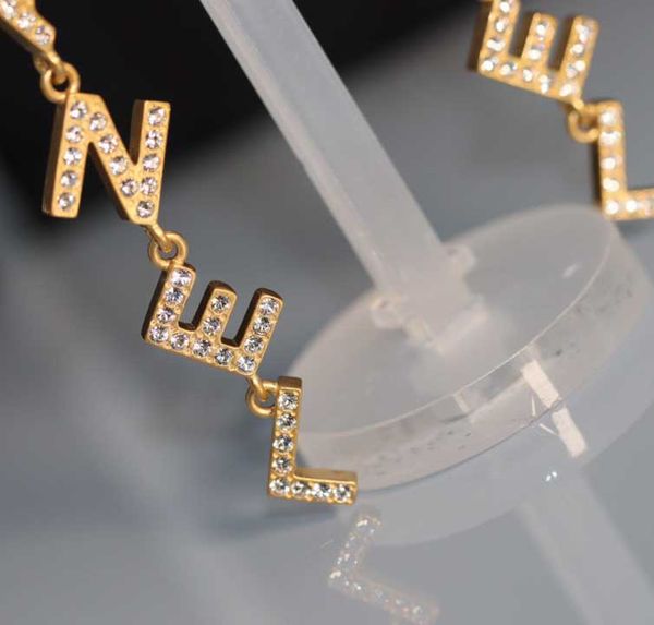 

luxurious quality drop earring with words and sparkly diamond pearl in 18k gold plated stamp women wedding jewelry gift ps3439, Golden