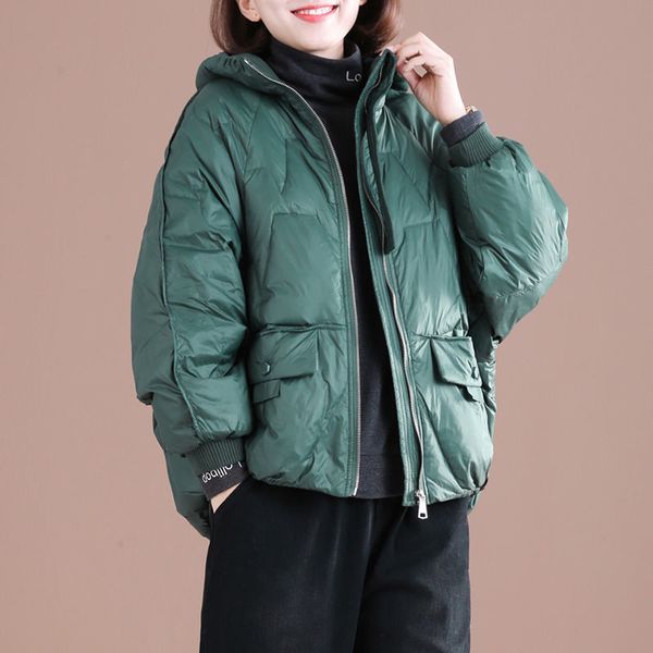 

White Duck Puffer Short Hot Jacket Down Women's Coats Winter Tops Parka for Woman Y36 Vzmw, Black
