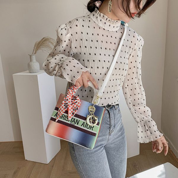 

fengpian princess diana bag female print 2021 new fashion canvas letter handbag texture hand messenger bag