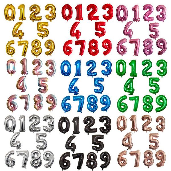

party decoration 32 40 inch number balloons big rose gold silver black figure foil balloon wedding birthday