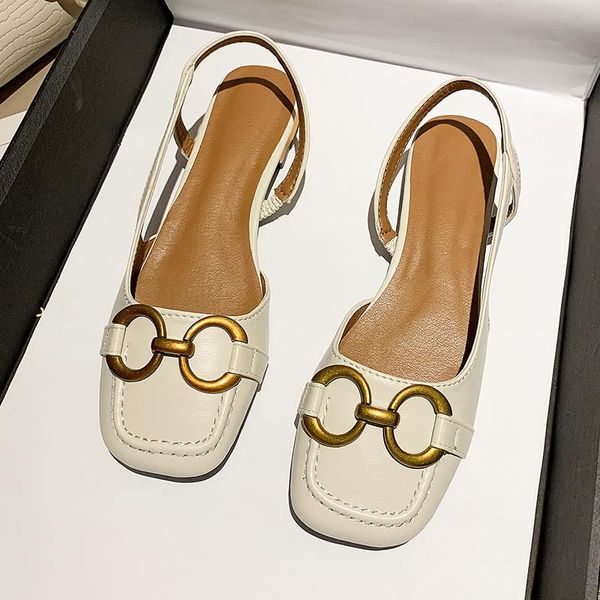 

sandals woman 2021 square toe women's shoes fashionable and elegant low single office ladies female lolita, Black