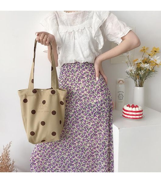 

evening bags women's handbags polka dots print letters embroidery canvas cute crossbody shoulder bag wholesale casual female student