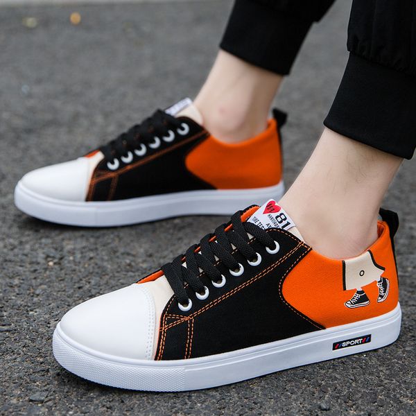 

men casual shoes lace-up loafers china breathable canvas shoes male driving shoes 2020 new fashion flats zapatos de hombre 39-44, Red;white