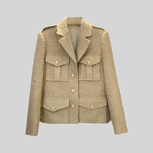 

women's jackets brand fashion women high spring autumn vintage elegant ladies wool tweed jacket short coat, Black;brown