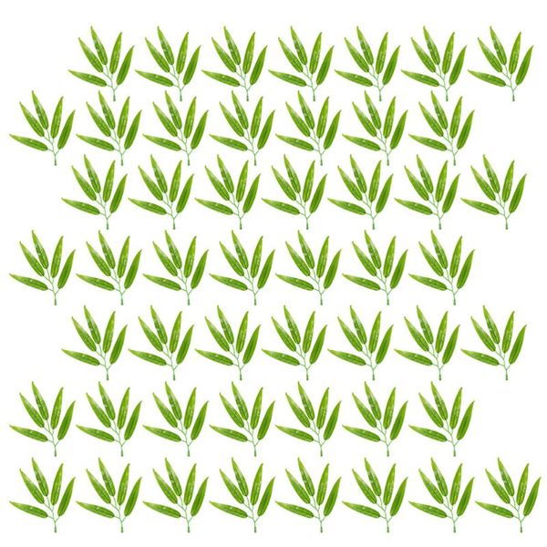 

100 pcs simultion bamboo leaves decor fake bamboo plant adornment home decor