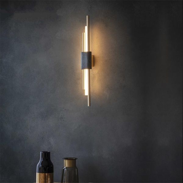 

wall lamp post-modern luxury marble all-copper lamps bedroom living room dining nordic study stairwell sconces lights lighting