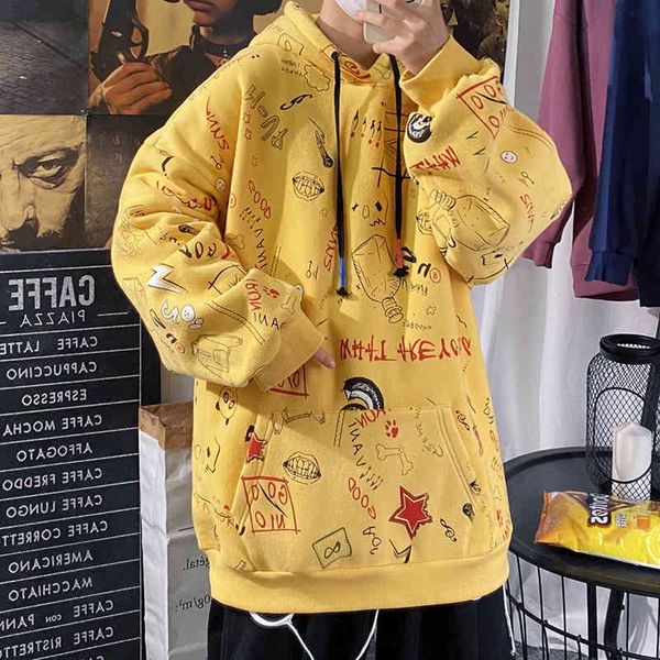 

men's hoodies & sweatshirts male casual sweatshirt for the fall, hip hop printed jacket creativity, cotton, vintage, hooded ybl7, Black