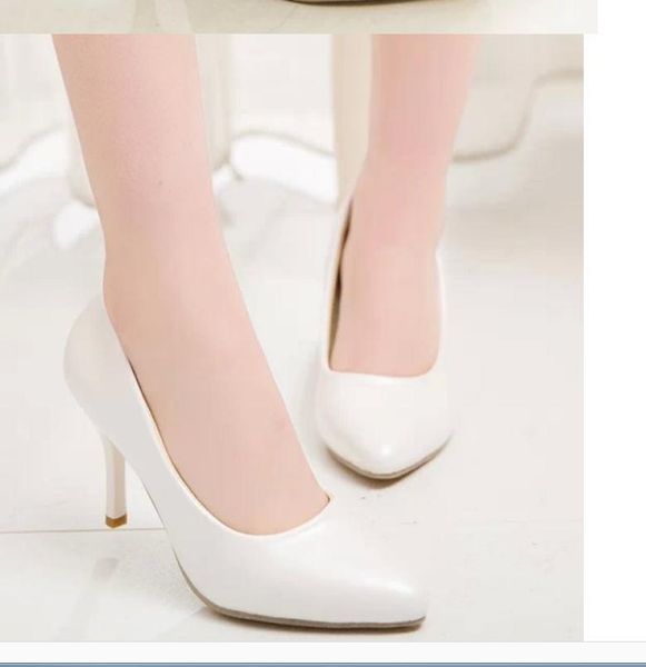 

dress shoes 2021 spring and autumn high fine heel pointed end women's big size 34---43, Black