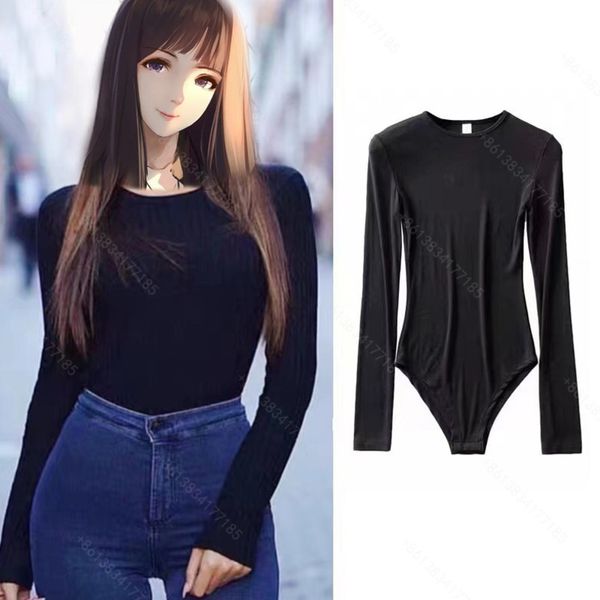 

jumpsuit women bottoming shirt long sleeve bodysuit yoga fitness llulu leggings tight rompers bandage jumpsuits girl brand romper designer c, Black;white