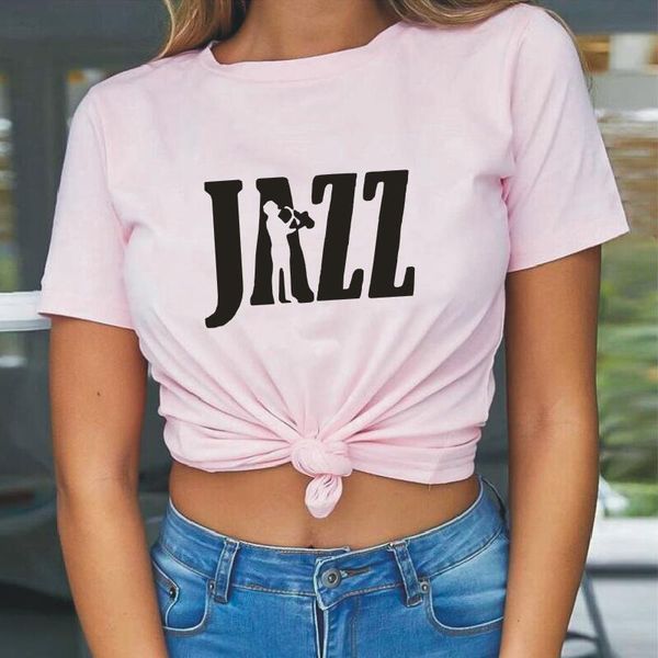 

women's t-shirt summer short sleeve music tee shirt femme jazz est saxophone funny r&b t women casual camisas de mujer, White