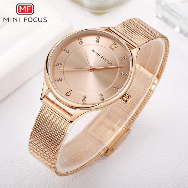 

wristwatches minifocus brand women watches quartz gold dress clook woman ladies diamon wristwatch montre femme marque de luxe gift for girls, Slivery;brown