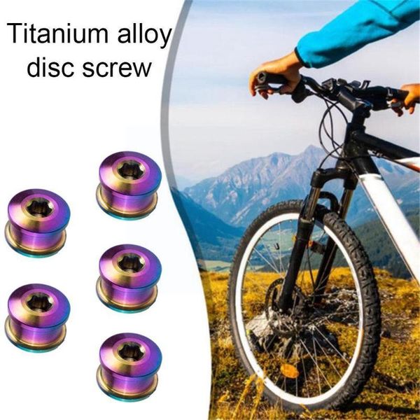 

bike heels & chainwheels chainring bolts bicycle chain screws road for crankset disc 5pcs parts meijun