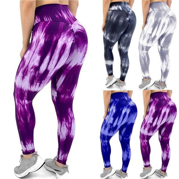 

yoga outfits tie-dye print pants women unique fitness leggings workout sports running push up gym wear elastic slim pants1, White;red