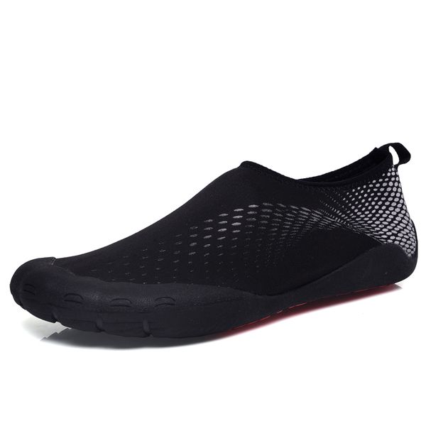 

men women sneakers fashion swimming shoes water sports aqua seaside beach surfing slippers upstream light athletic footwear, Black