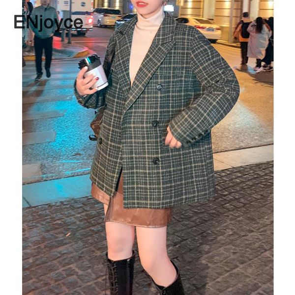

new 2021 spring women vintage green plaid blazer with belt elegant female korean fashion long sleeve suit outerwear, White;black