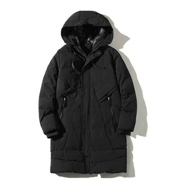 

2021 new fashion coat hooded overcoat mens homme winter clothing jacket thick warm windproof men clothes parka 30el, Black