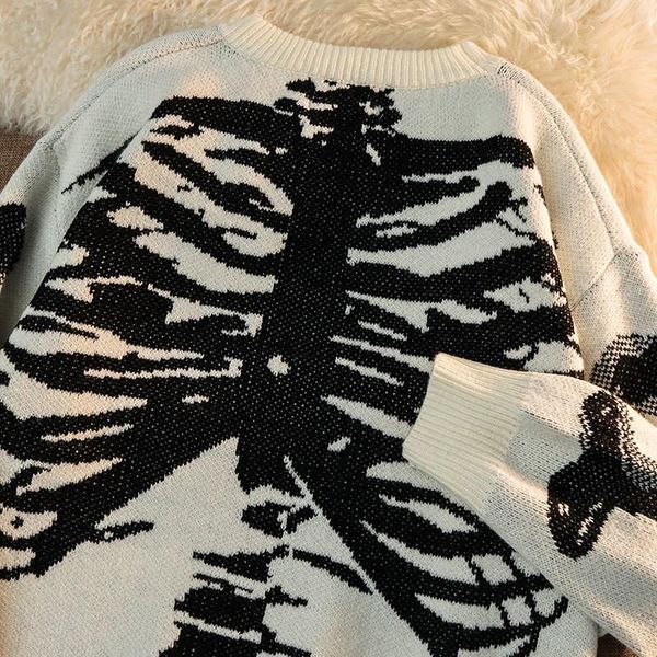 

women's sweaters japanese vintage streetwear women korean o neck long sleeve oversize sueter mujer harajuku jumpers femme, White;black