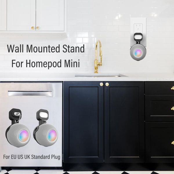 

computer speakers wall mount holder for homepod mini smart speaker outlet cable manager saving room support stand eu uk us plug