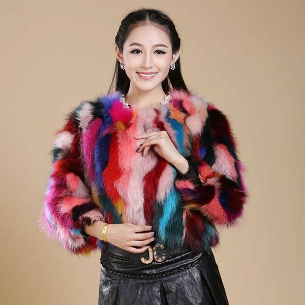 

women's fur & faux lovely-jinnuo 50cm genuine 100% raccoon coat women real jacket colorful customized big size jn545, Black