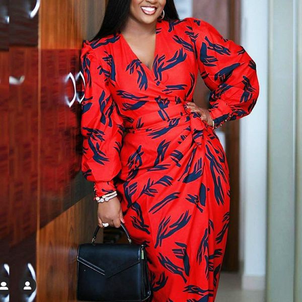 

casual dresses long sleeve bodycon dress tight wrap plus size elegant ladies classy vintage printed party birthday office wear, Black;gray