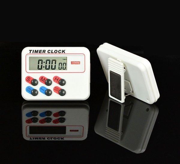 Timers Timer de cozinha digital LCD LCD Exibir contagem de alarmes Relógio 12/24 horas Função de memória com suporte e apoio magnético