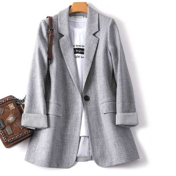 

women's suits & blazers fashion mid length suit women korean casual jacket, White;black