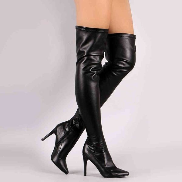 

boots doratÃ¡sia bota feminina de salto alto, plus size, 33 a 48, inverno, acima do joelho, sapatos festa, z606, Black