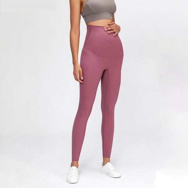 

buttery-soft high rise yoga pants sport gym leggings pregnant woman four-ways stretchy home fitness workout leggings, White;red