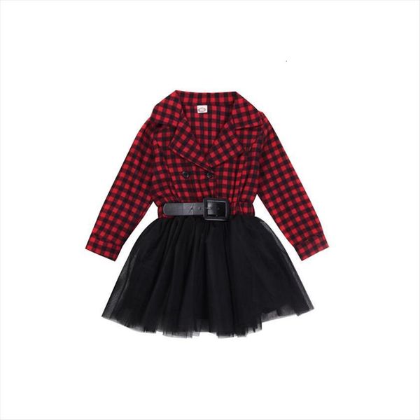 

xmas fashion casual newborn girl dress baby girls long sleeve turn down collar knee length plaid lace ball gown princess, Red;yellow