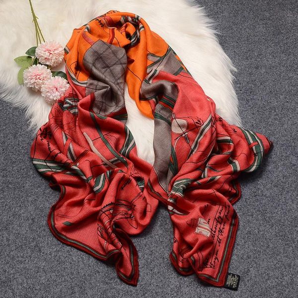 

scarves 140cm 70% cashmere pashmina 30% silk keep warm wheel print winter scarf fashion brand square women shawl kerchief, Blue;gray