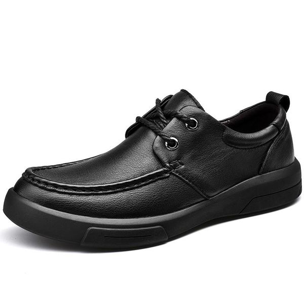 Vestido sapatos marca escritório homens forma forma formal de couro genuíno mocassin homme lace up redondo cabeça macia macia ao ar livre