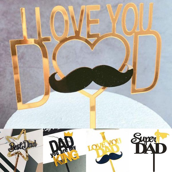 

other festive & party supplies super dad acrylic cake er golden happy birthday for father's day daddy decorations wholesale