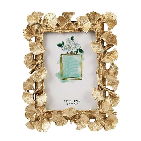 

frames resin retro frame golden ginkgo leaf po home decorations