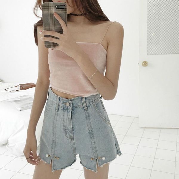 

women fashion beading denim shorts summer high waisted wide leg jeans shorts female casual blue denim short, White;black