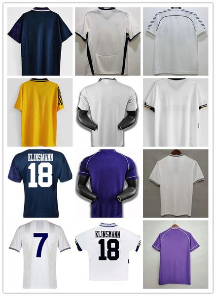 

1982 1990 1991 1992 1994 1998 1999 retro bale soccer jersey klinsmann gascoigne anderton sheringham 91 92 94 95 classic vintage shirt unifor, Black;yellow
