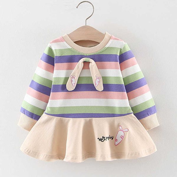 

bear leader baby girl dress spring born girls dresses toddler baby kids suit plaid strawberry patchwork sweet clothing 210708, Red;yellow