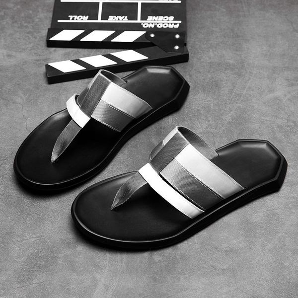 

slippers flip flops men designers beach 39 2021 summer mens el home klapki meskie quality male sandalias playa hombre, Black