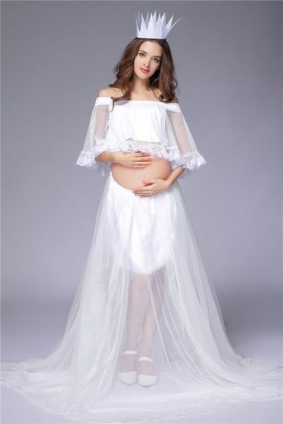 

maternity dresses chiffon white dress pography props for po shoot maxi gown pregnant women clothes