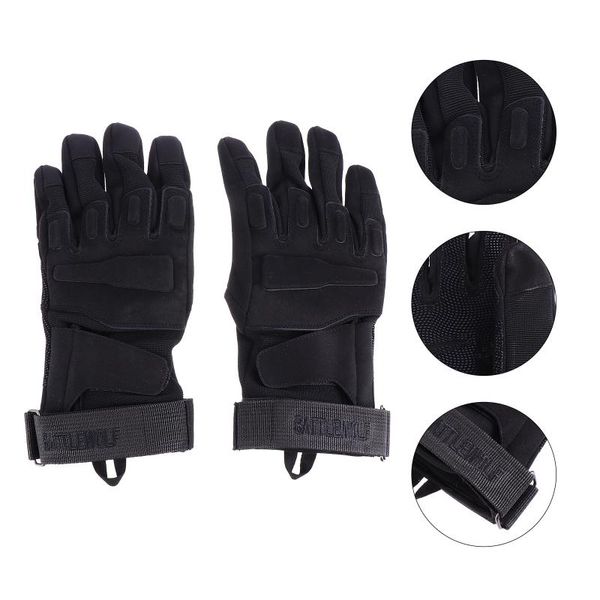 

cycling gloves 1 pair outdoor riding anti-skid protective sports fitness, Black