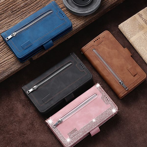

luxury zipper wallet note9pro case for xiaomi mi redmi note 9s 9 pro max flip leather coque card slot stand phone cover