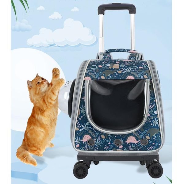 

cat carriers,crates & houses pet stroller for cats puppy cart trolley on wheels backpack carrier dog transport suitcase wheeled travel space