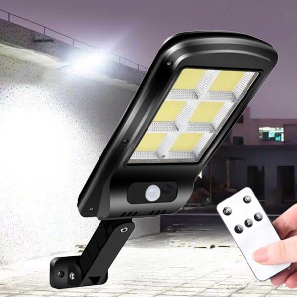 

2021 new 120 led cob powered by solar energy motion sensor outdoors garden street light wall proof dwaterproof water lamp flooding security