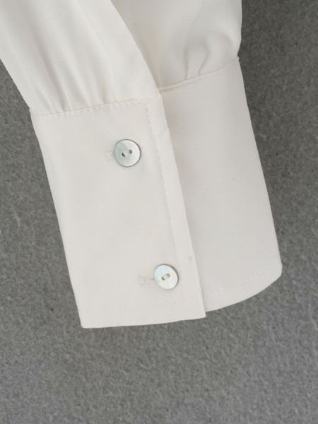 

2021 new blouses white long sleeve blouse o neck women shirt 83qy, Tan;black