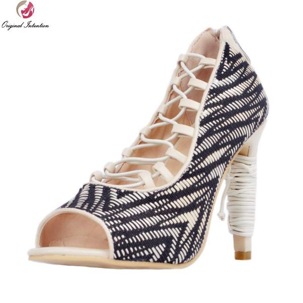 

dress shoes original intention nice cool women pumps gorgeous peep toe thin heels multicolors woman plus us size 4-15, Black