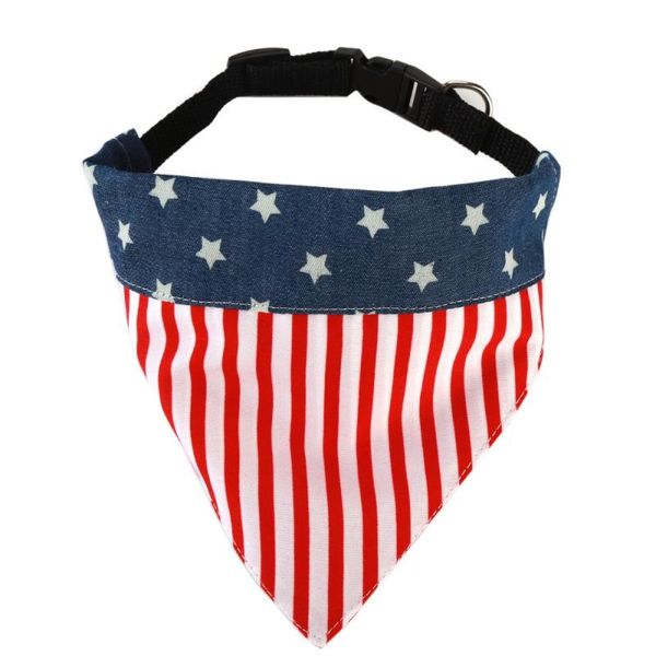 

dog adjustable bib saliva towel american flag square scarf cat dog bandana bibs scarf collar for pet bibs 2021