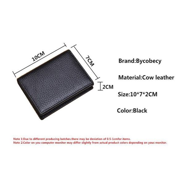 

bycobecy genuine leather business id credit card holder cowhide big capacity name card case slim mini chan qylycq